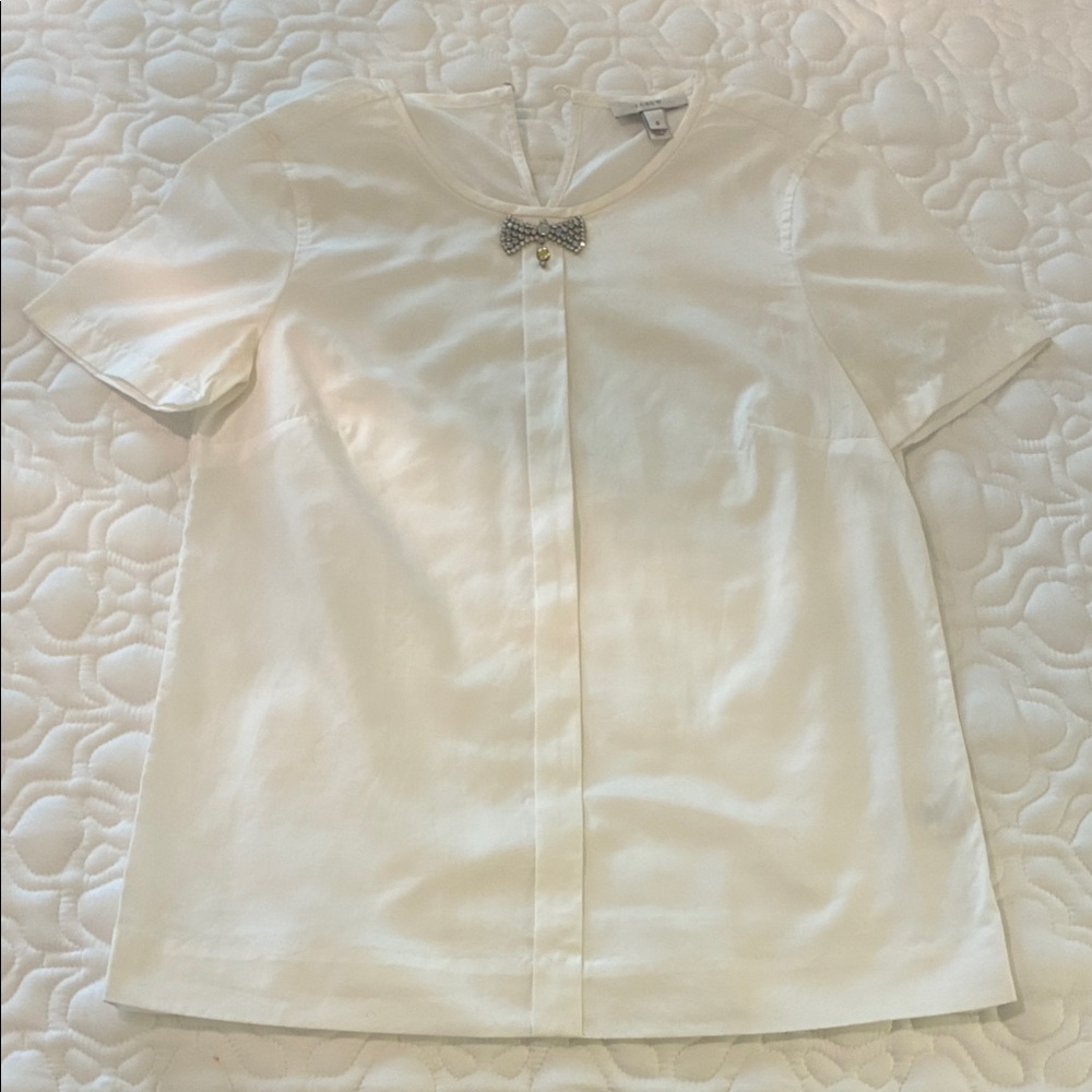 J.Crew Ivory Top with Elegant Detail